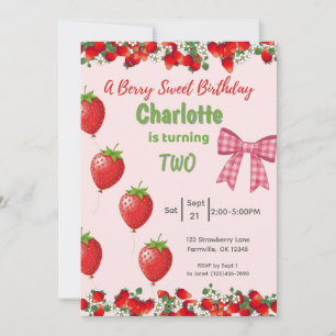 Un Anniversaire Berry Sweet - Invitation Rose frai