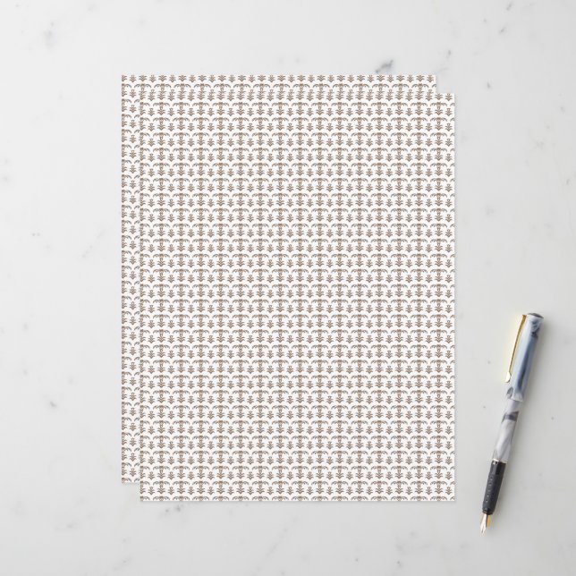 un arrière - plan blanc avec un motif marron (Devant/Arrière en situation)