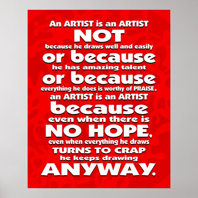 Un artiste est... Poster (Devant)