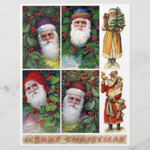 Un assortiment de portraits Père Noël de l'époque