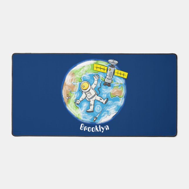 Un astronaute amusant dans l'espace et la bande de (Recto)