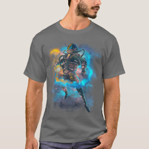 Un astronaute piégé dans la T-shirt de l'astronaut