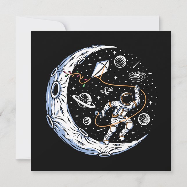 Un astronaute pilote un cerf-volant sur la lune (Devant)