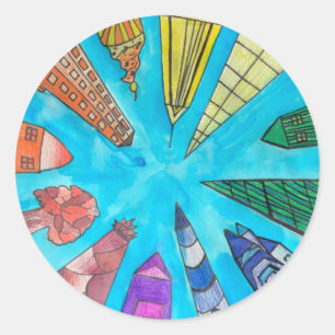 Un autocollant à la pointe de Z "Rainbow City"