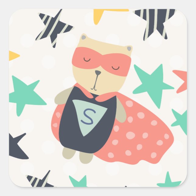 un autocollant carré (Devant)