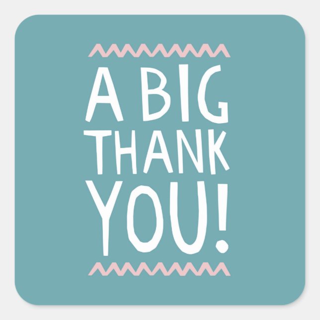 Un autocollant de remerciement grand merci tendanc (Devant)
