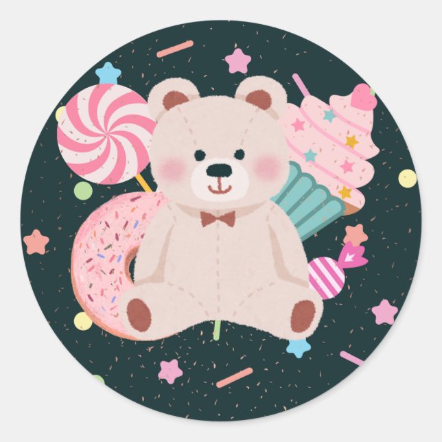Un autocollant d'ours mignon (Devant)