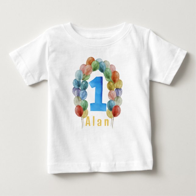 UN avec ballon mignon bébé Tshirt (Devant)