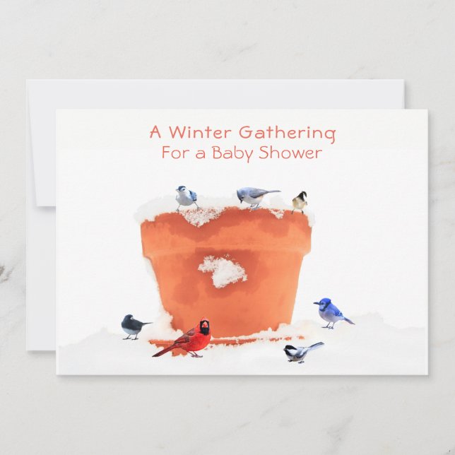 Un Baby shower-genre neutre en hiver : Invitation (Devant)