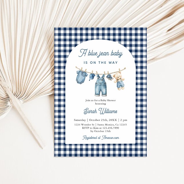 Un Baby shower Jean Bleu Invitation garçon (Créateur téléchargé)