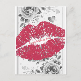 Un baiser pour vous sur une carte postale d'annive