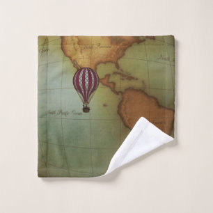 Un ballon à air chaud au-dessus de la carte de l'