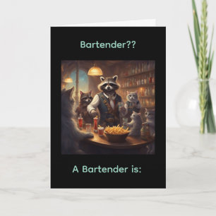 Un barman est ?? Carte d'anniversaire