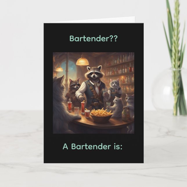 Un barman est ?? Carte d'anniversaire (Devant)