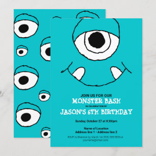 Un Bassin De Monstre Bleu ! Invitations de la fête