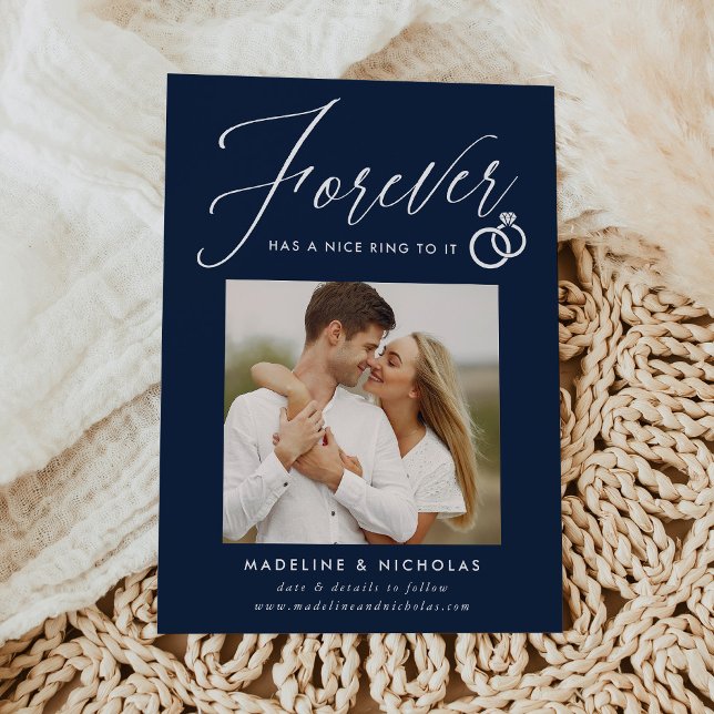 Un Beau Ring À Elle Marine Fiançailles Faire-part (Créateur téléchargé)