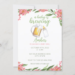 Un bébé brasse Baby shower Invitation fille