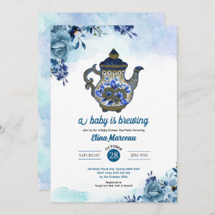 Un bébé brasse du thé Baby shower Invitation