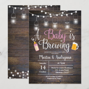 Un bébé brasse une invitation Jeune fille rose inv