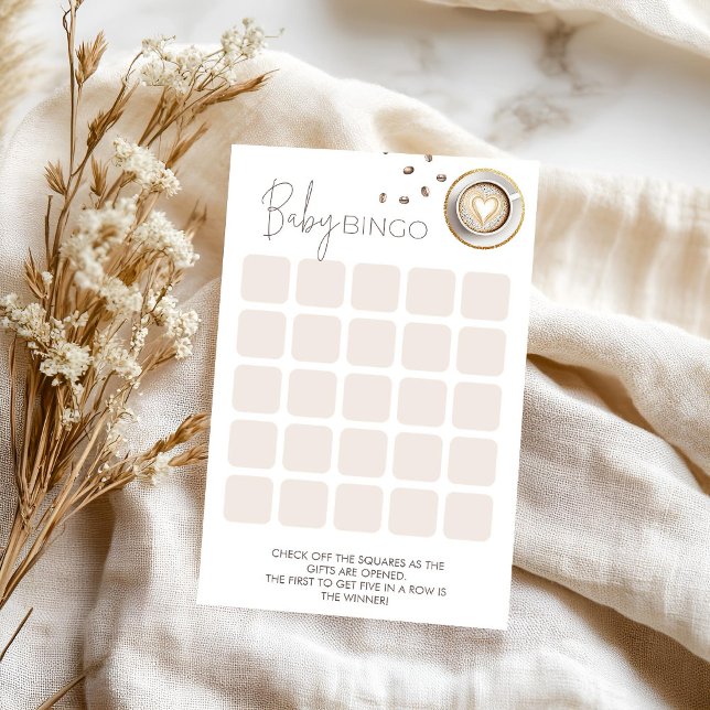 Un Bébé Brûle Du Café Baby shower Jeu De Bingo (Créateur téléchargé)