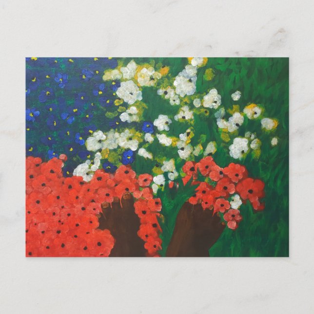 Un bébé dans le jardin Carte postale (Devant)