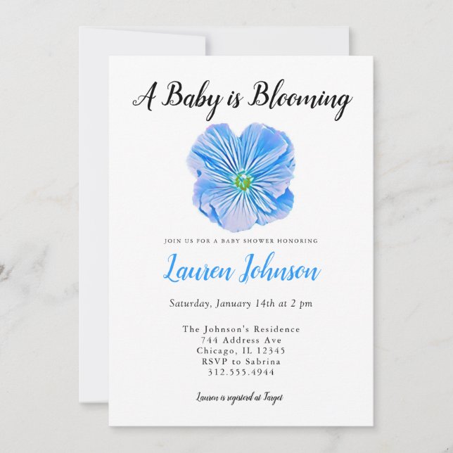 Un bébé est florissant Baby shower Invitation (Devant)
