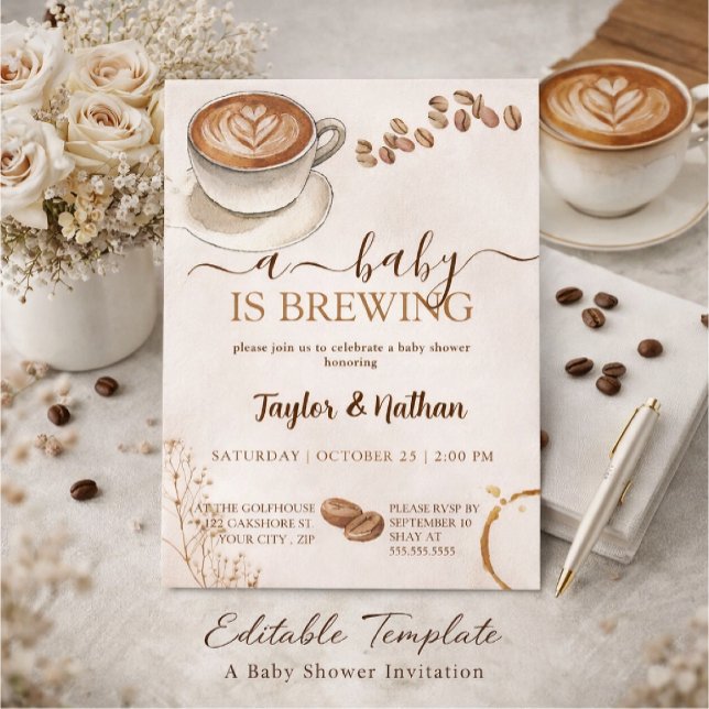 un bébé prépare une invitation à une fête prénatal (Créateur téléchargé)