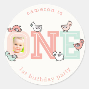 UN Bébé rose Kits 1er Sticker de fête d'anniversai