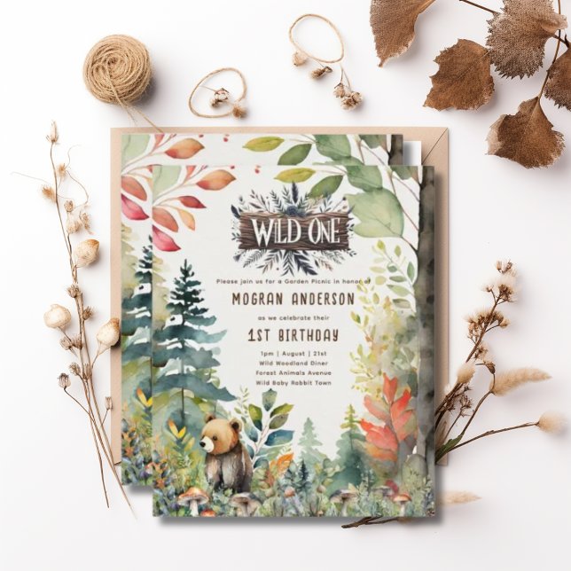 Un bébé sauvage Ours Bois Animaux 1er anniversaire (Créateur téléchargé)