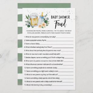 Un bébé verdoyant brasse un Baby shower féodé jeu