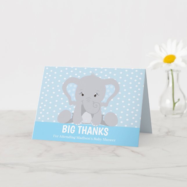 Un bel éléphant grand merci Carte de remerciements (Petite plante)