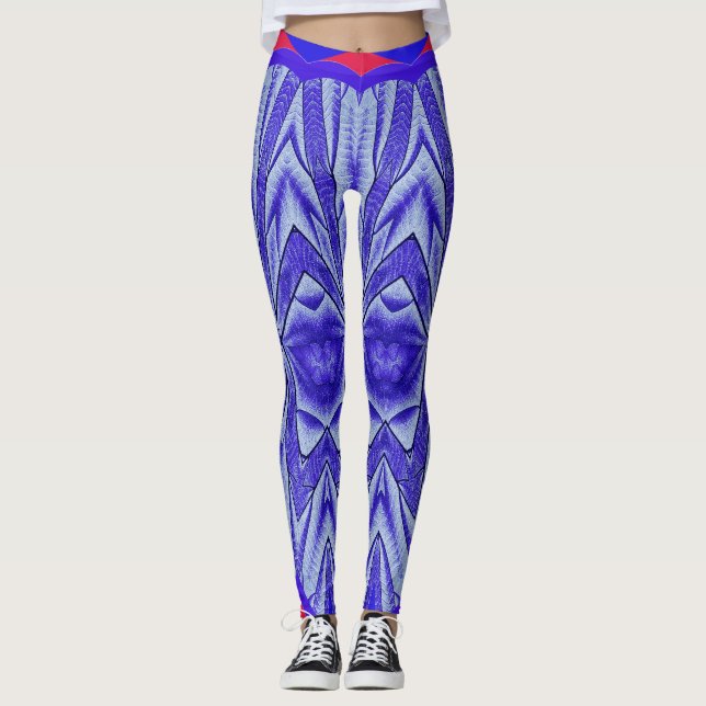 Un bleu vif "Ratti_Creative_Arts" Legging (Devant)