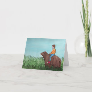 Un bon jour de béatière : Carte de voeux 4"x5.6"