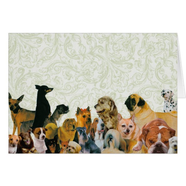 Un bon nombre de carte de collage de chiens (Devant horizontal)