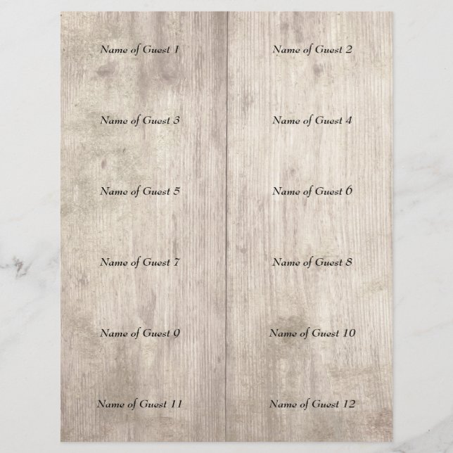 Un brouillon de configuration pour 12 cartes de pl (Devant)