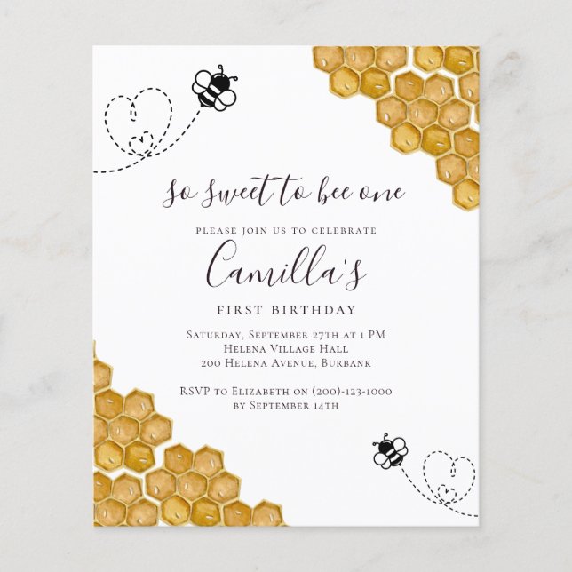 Un budget pour un Invitation de fête d'anniversair (Devant)