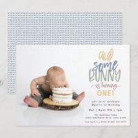 Un Bunny Anniversaire Fête Photo Invitation