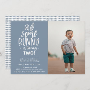 Un Bunny Anniversaire Fête Photo Invitation