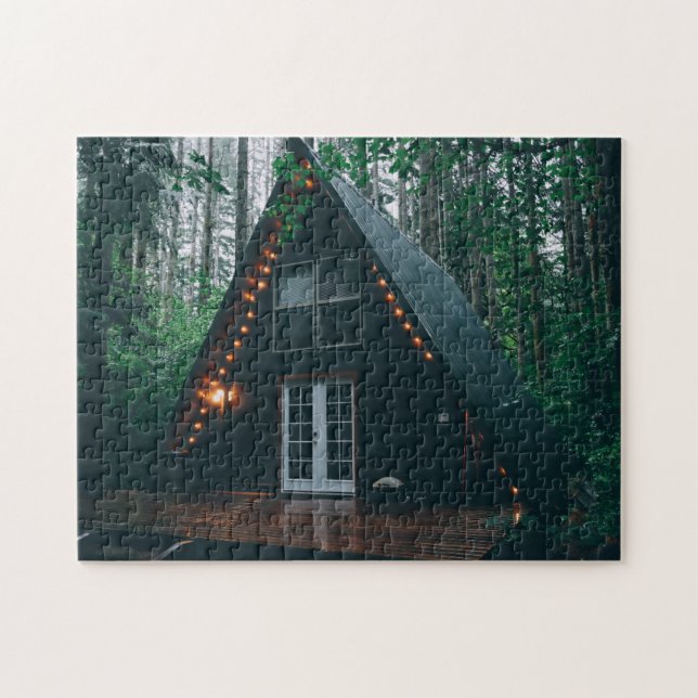 UN CABINE DE CADRE DANS LES BOIS JIGSAW PUZZLE (Horizontal)
