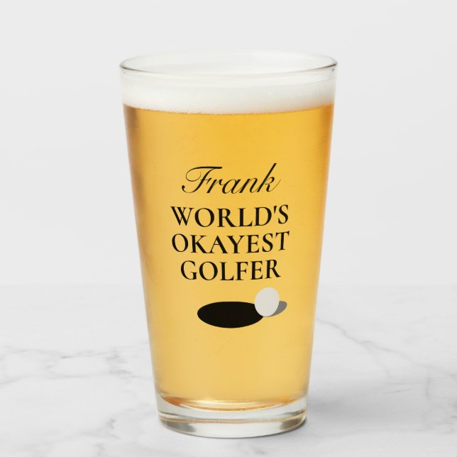 Un cadeau en verre de Golfer le plus Okayest pour  (Devant (rempli))