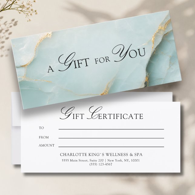 Un Cadeau Pour Vous ! Marbre Bleu Or (A Gift for You! Blue Gold Marble Gift Certificate)
