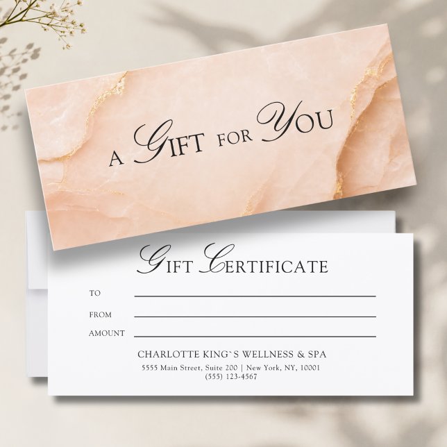 Un cadeau pour vous ! Marbre doré pêche (A Gift for You! Peach Gold Marble Gift Certificate)