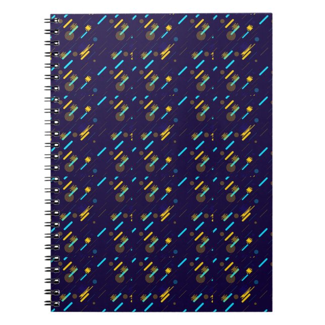 Un cahier à spirale avec une couverture bleu foncé (Devant)