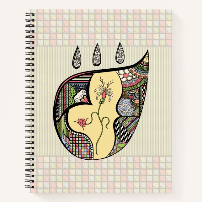 Un cahier à spirale Une fleur à l'intérieur (Devant)