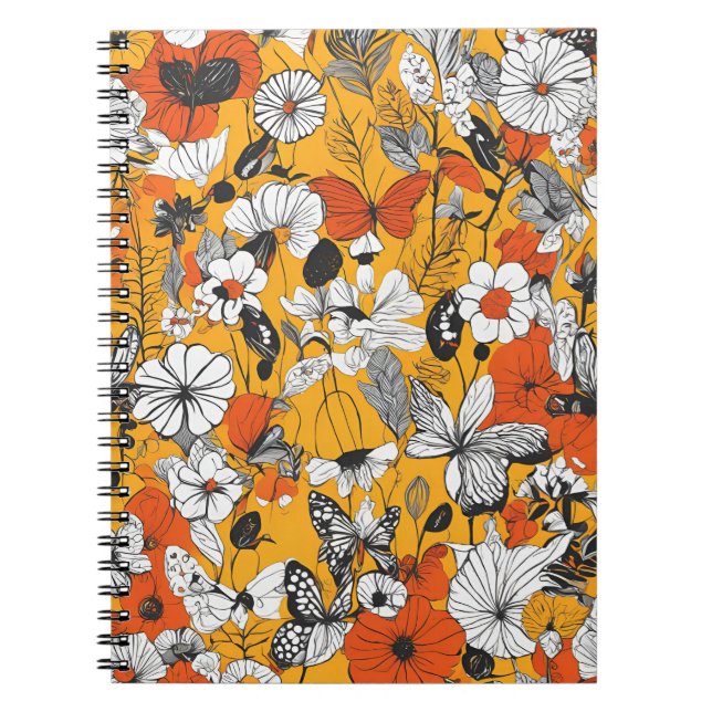 Un cahier avec des illustrations botaniques et de  (Devant)