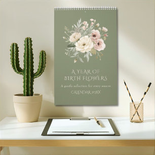Un calendrier annuel de fleurs de naissance