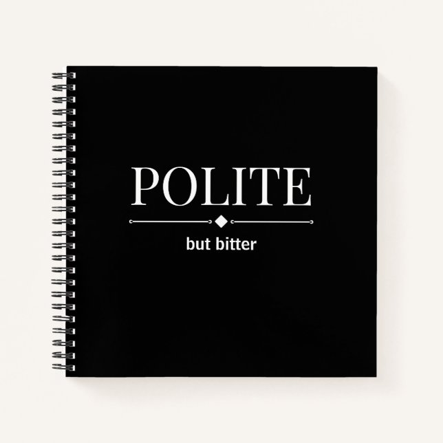 Un Carnet Sarcastique, poli mais amer (Devant)