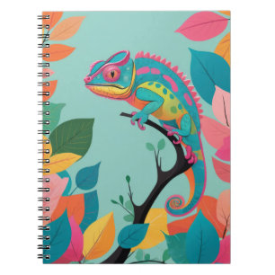 Un Carnet unique avec un Chameleon vibrant