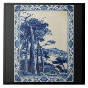 Un carreau d'art en céramique bleu cobalt Folly Co