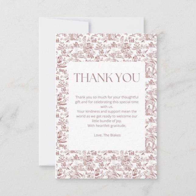 Un Carte de remerciements d'arrivée chéri (Devant)